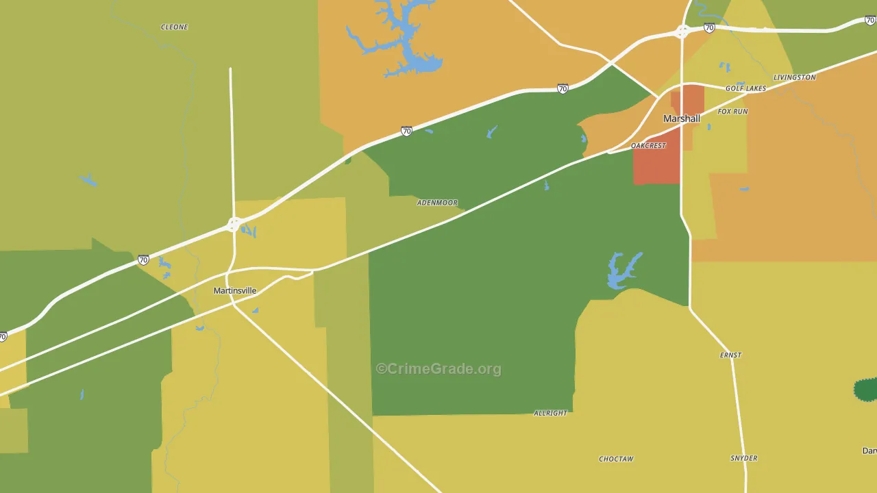 Clark County, IL Map of Assault Rates