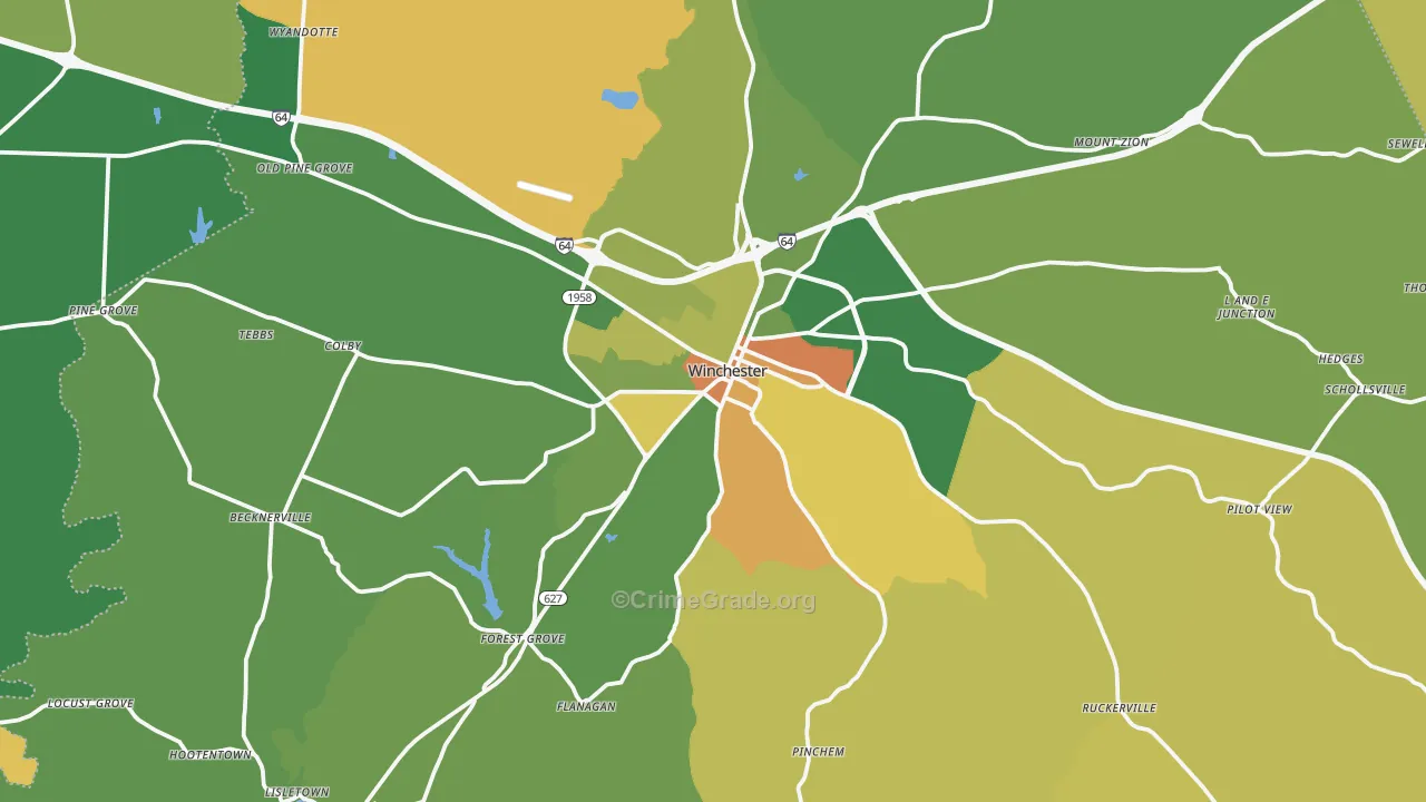 Clark County, KY Map of Assault Rates