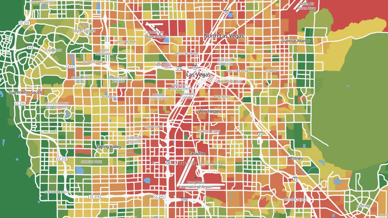Clark County, NV Map of Assault Rates