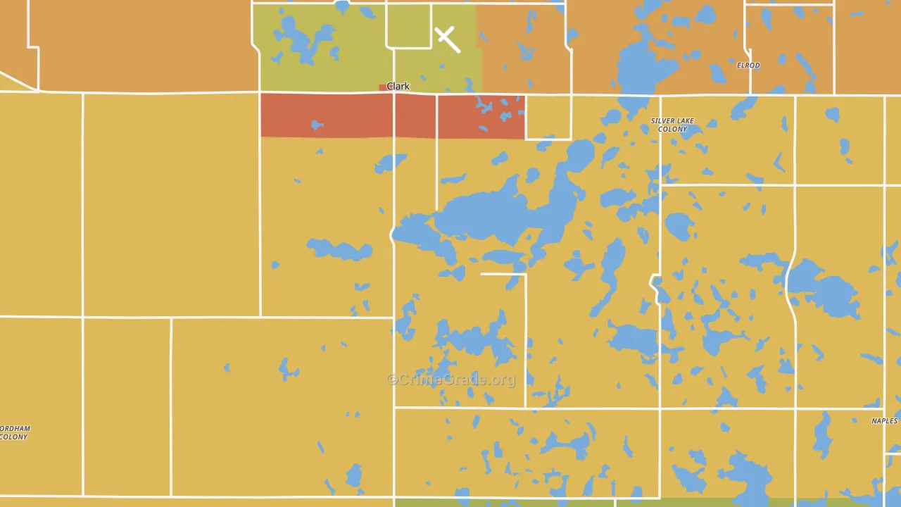 Clark County, SD Map of Assault Rates