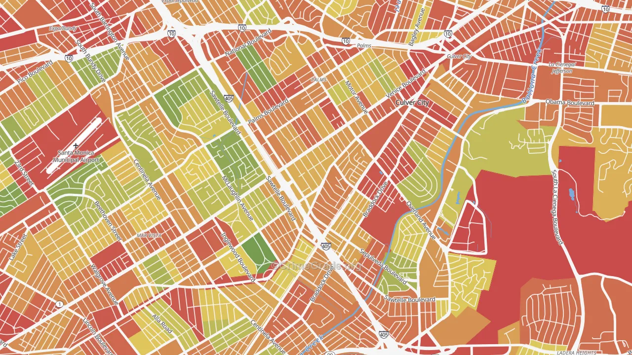 Clarkdale, Culver City, CA Map of Assault Rates