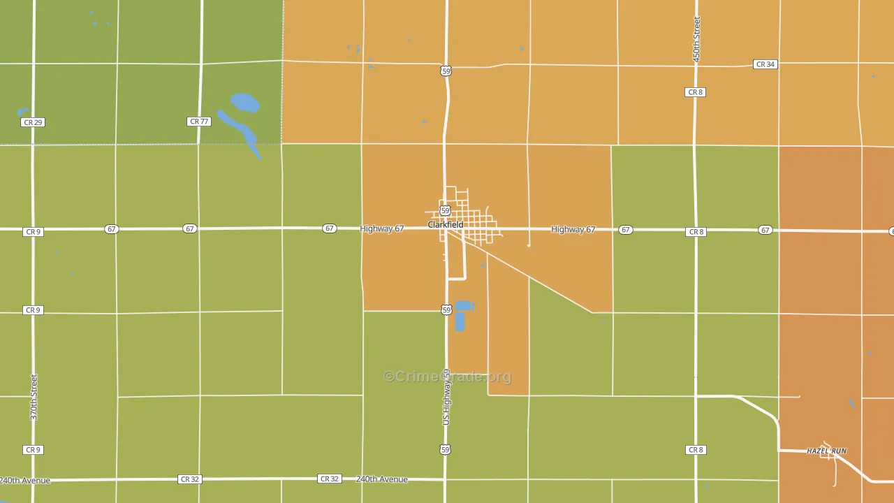 Clarkfield, MN Map of Assault Rates