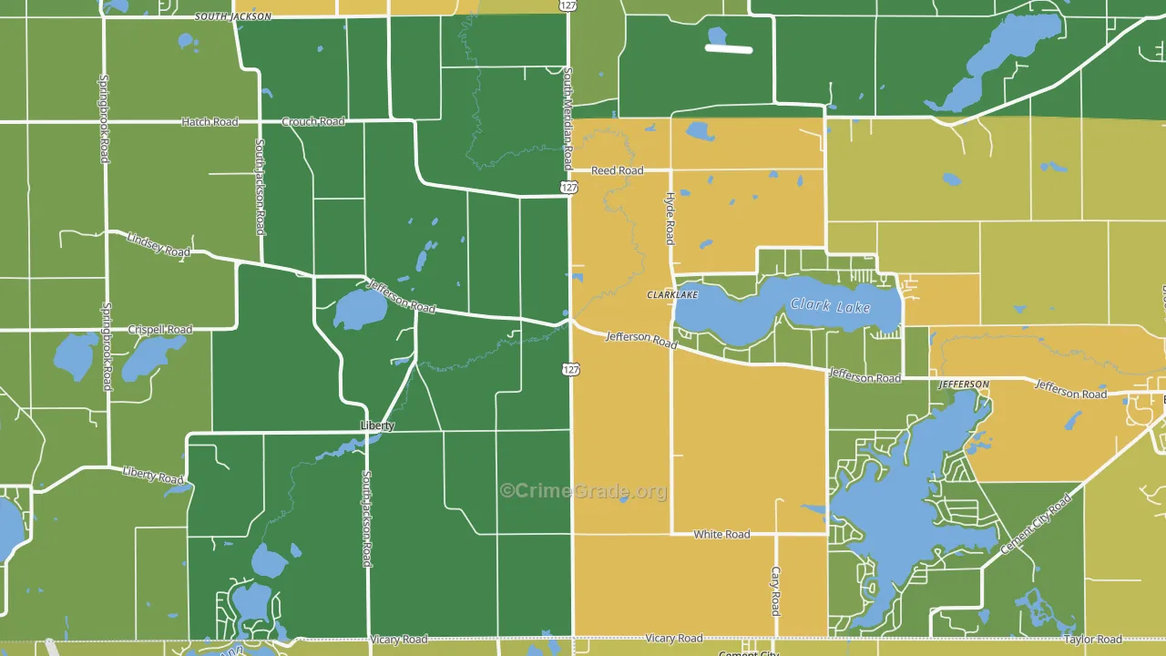 Clarklake, MI Map of Assault Rates
