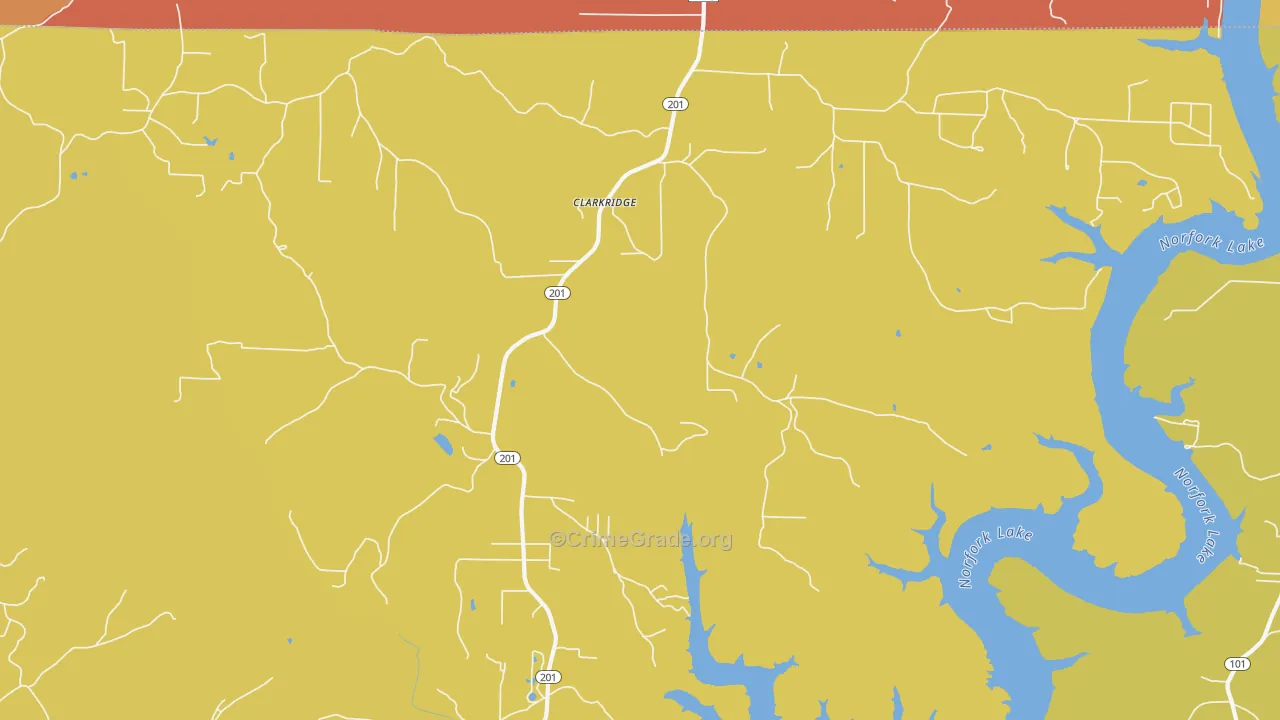 Clarkridge, AR Map of Assault Rates