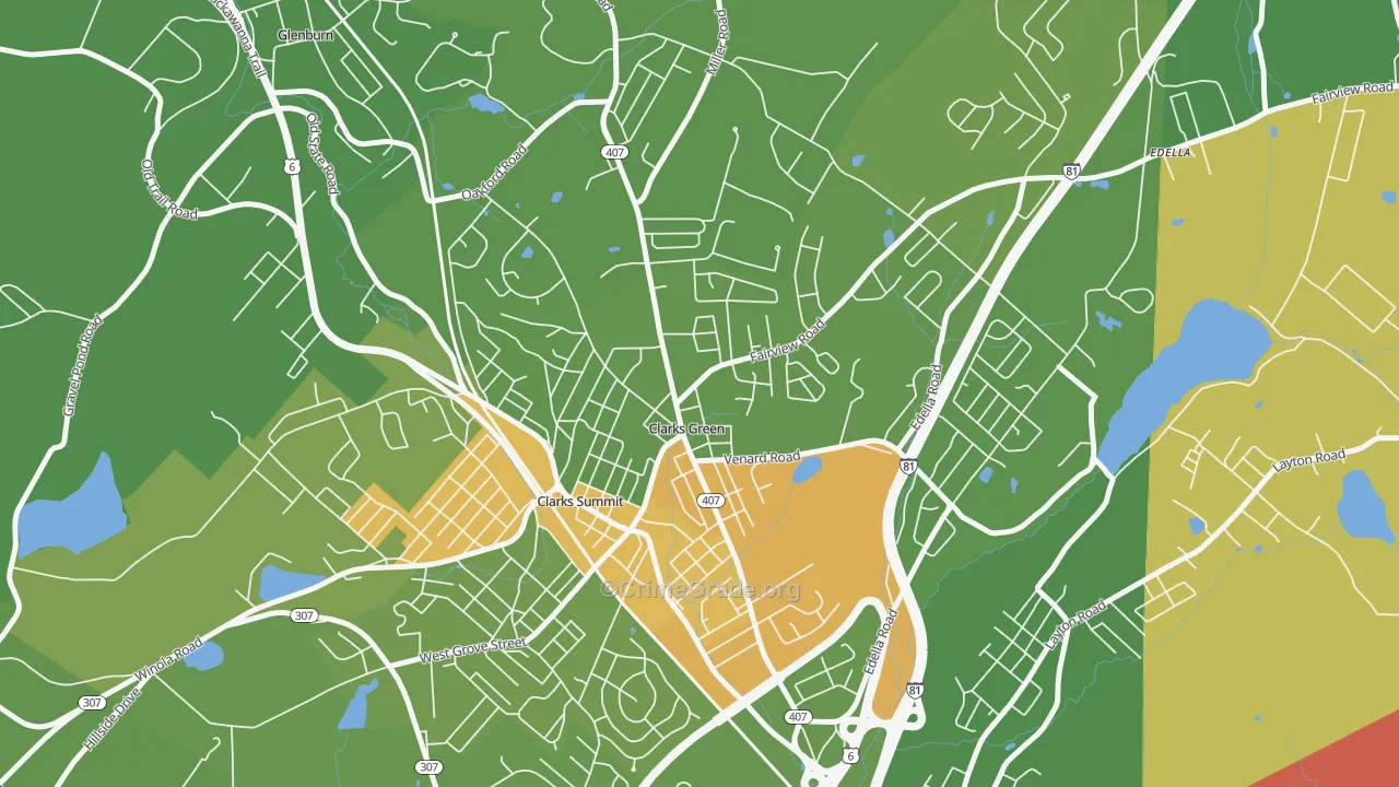 Clarks Green, PA Map of Assault Rates