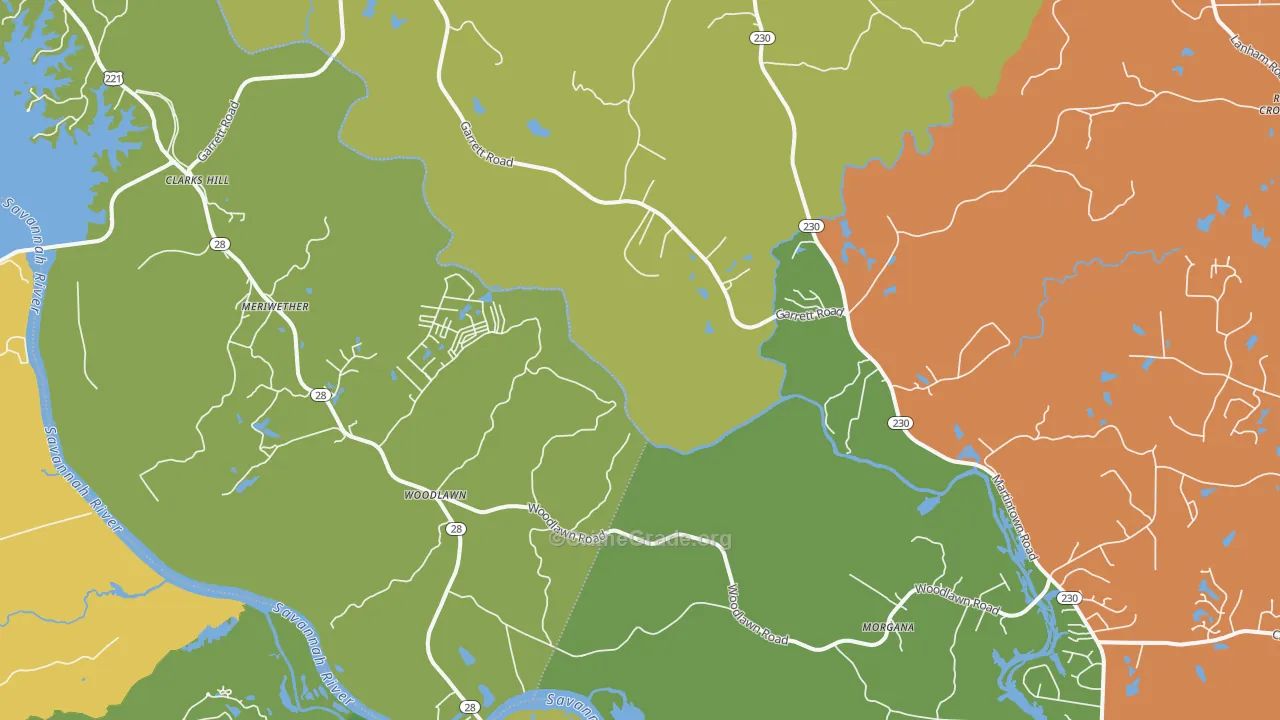 Clarks Hill, SC Map of Assault Rates