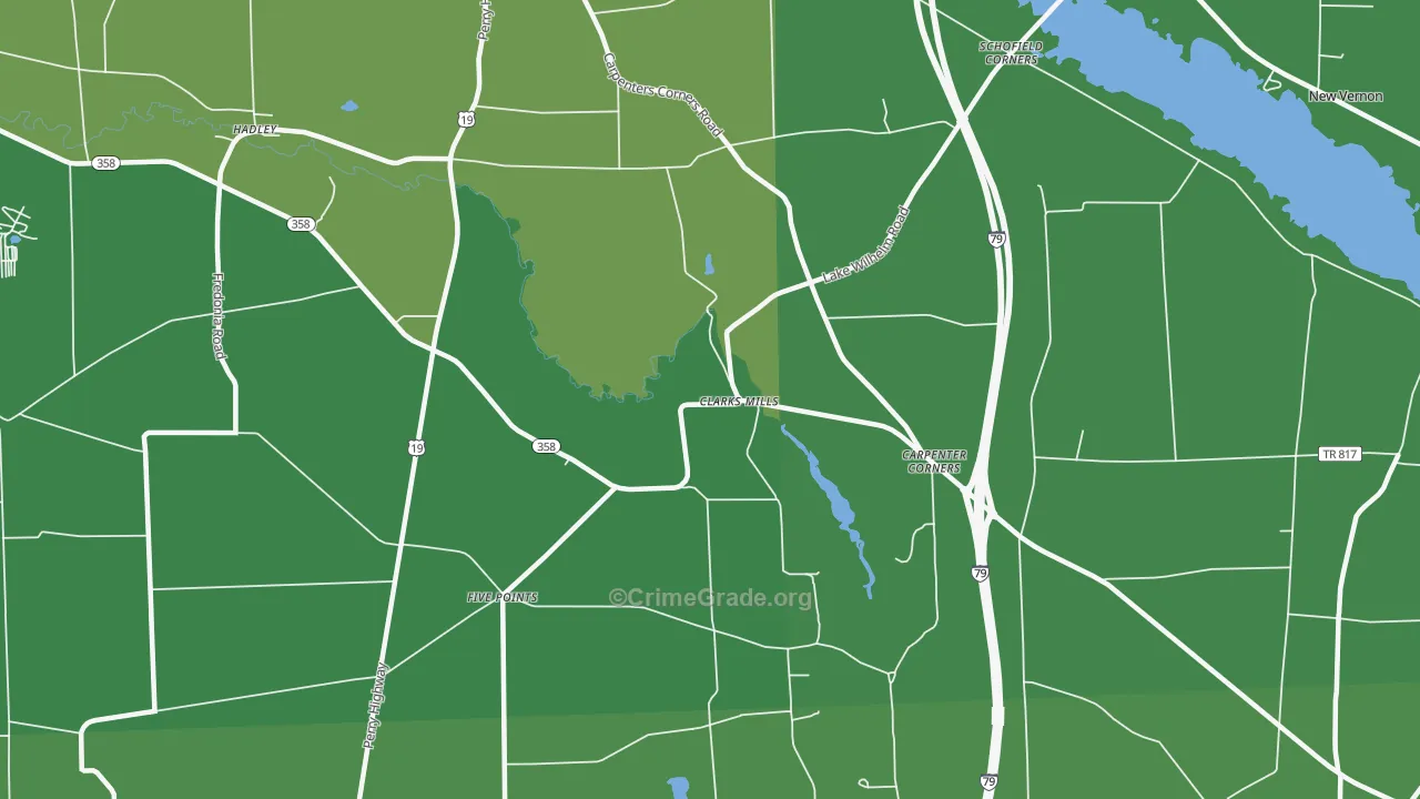 Clarks Mills, PA Map of Assault Rates