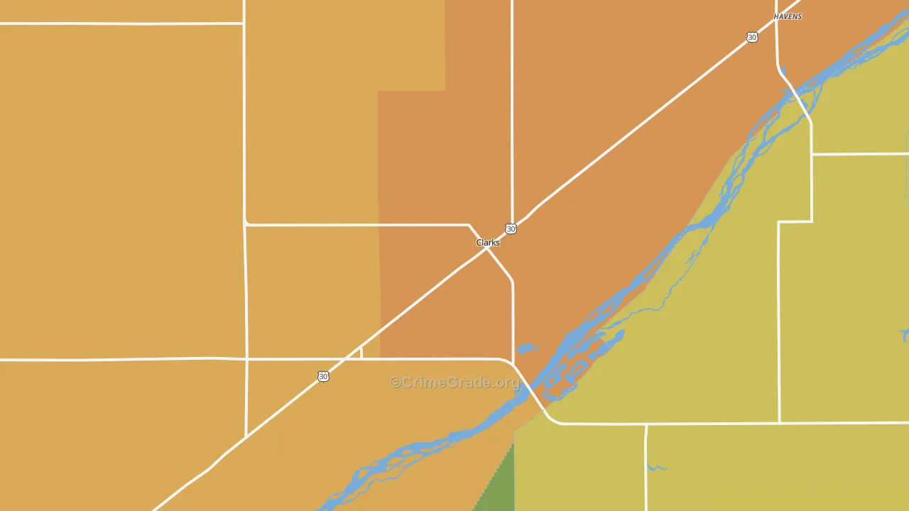Clarks, NE Map of Assault Rates