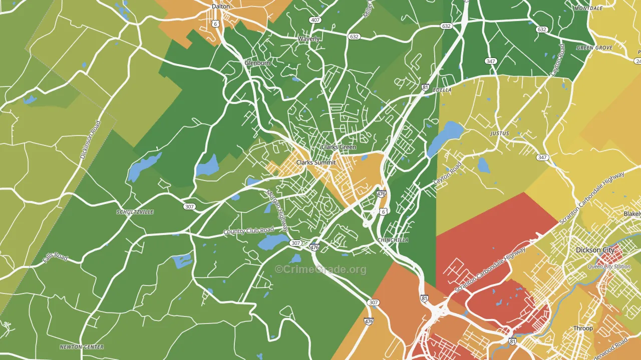Clarks Summit, PA Map of Assault Rates