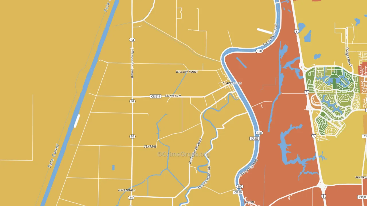 Clarksburg, CA Map of Assault Rates