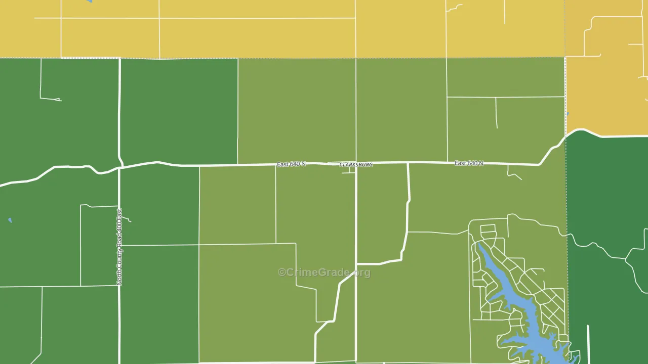 Clarksburg, IN Map of Assault Rates