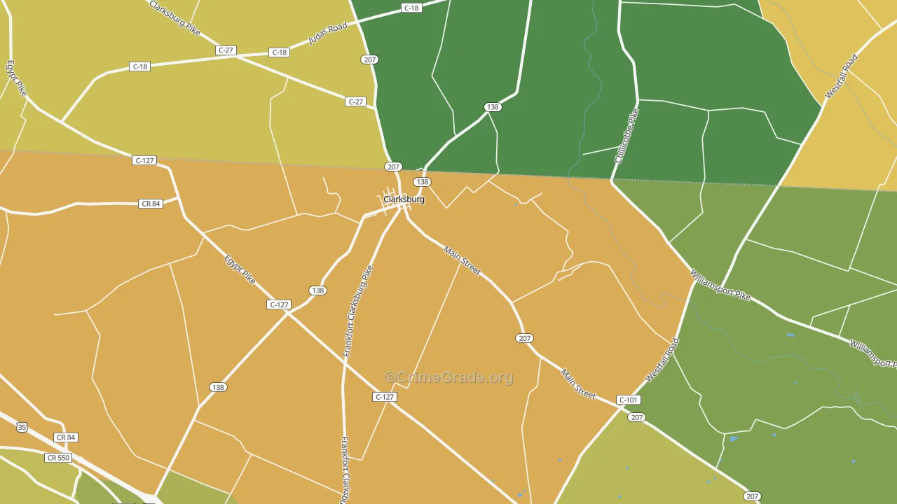Clarksburg, OH Map of Assault Rates