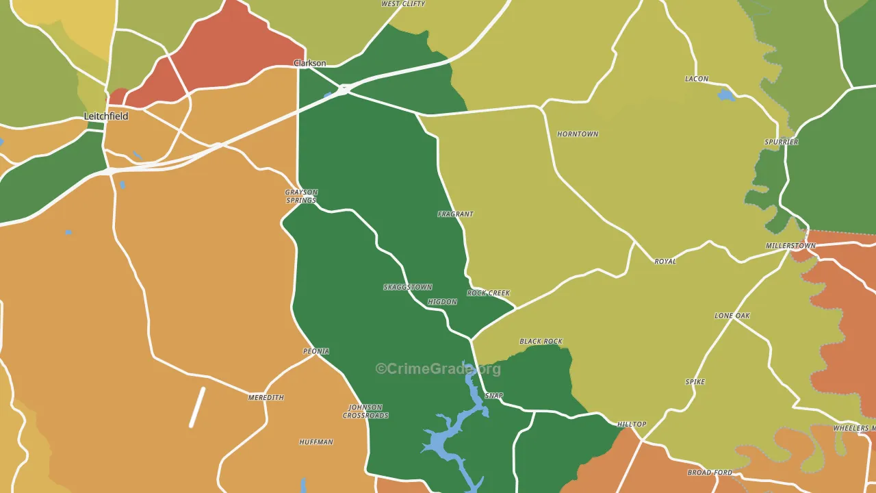 Clarkson, KY Map of Assault Rates