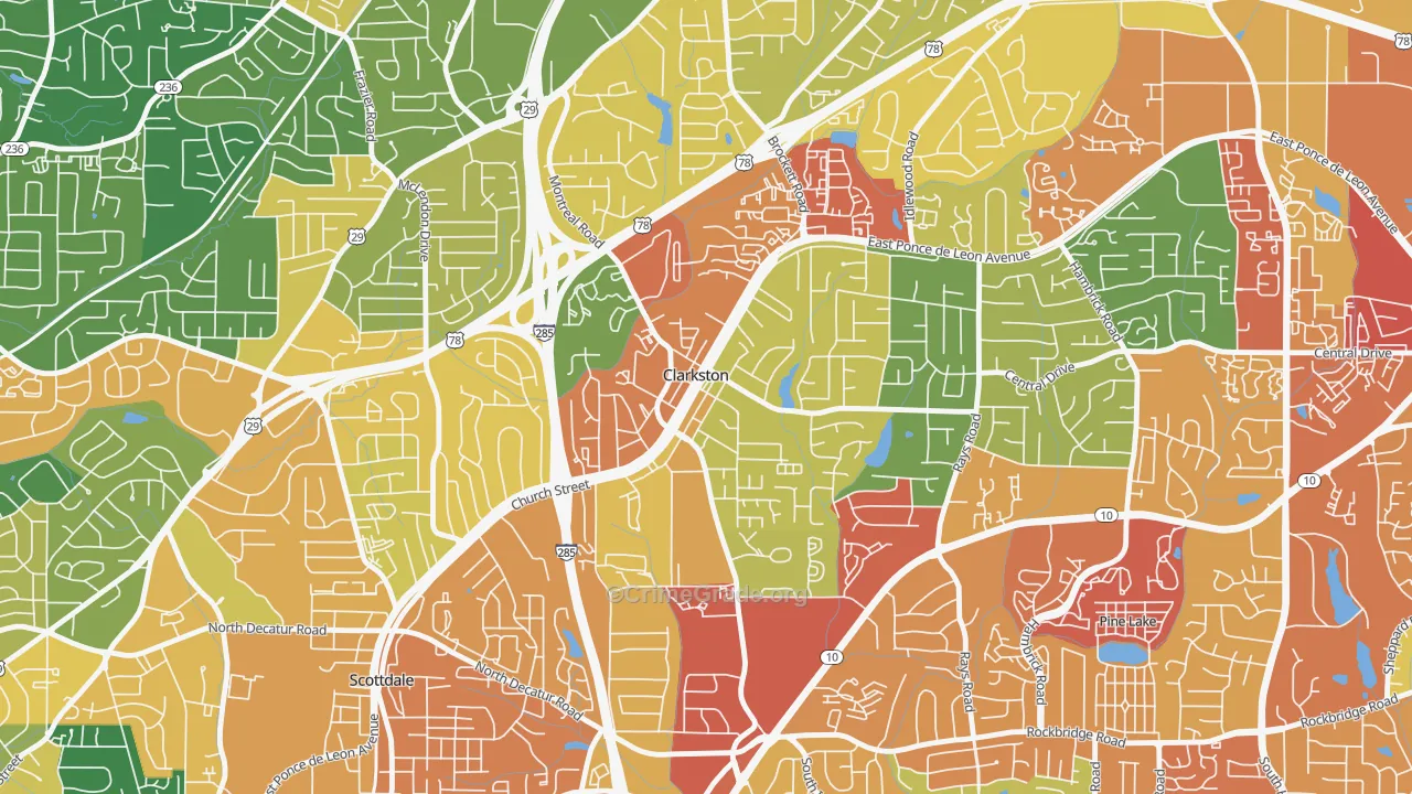 Clarkston, GA Map of Assault Rates
