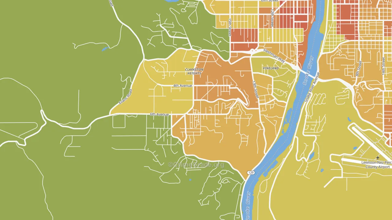 Clarkston Heights-Vineland, WA Map of Assault Rates