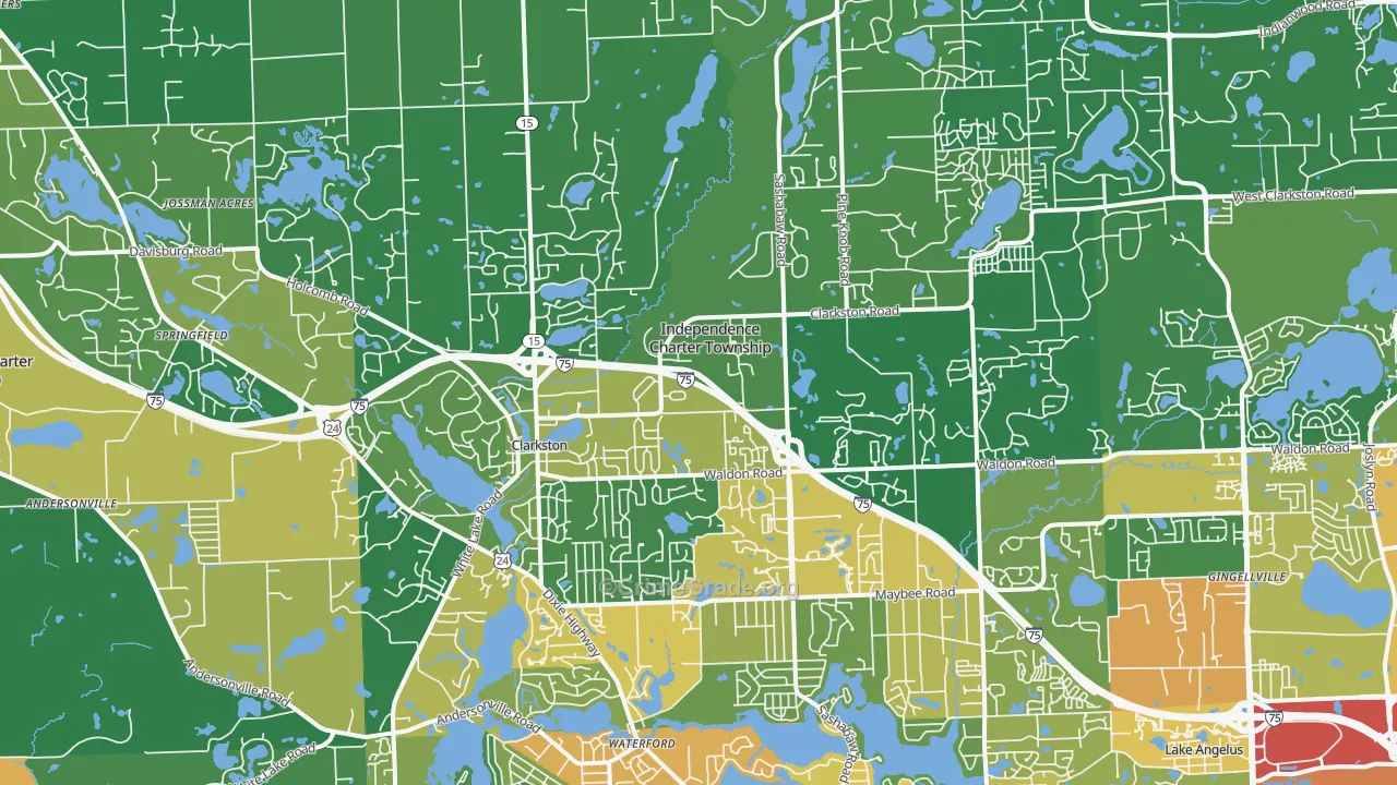 Clarkston, MI Map of Assault Rates