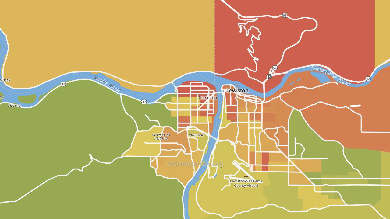 Clarkston, WA Map of Assault Rates
