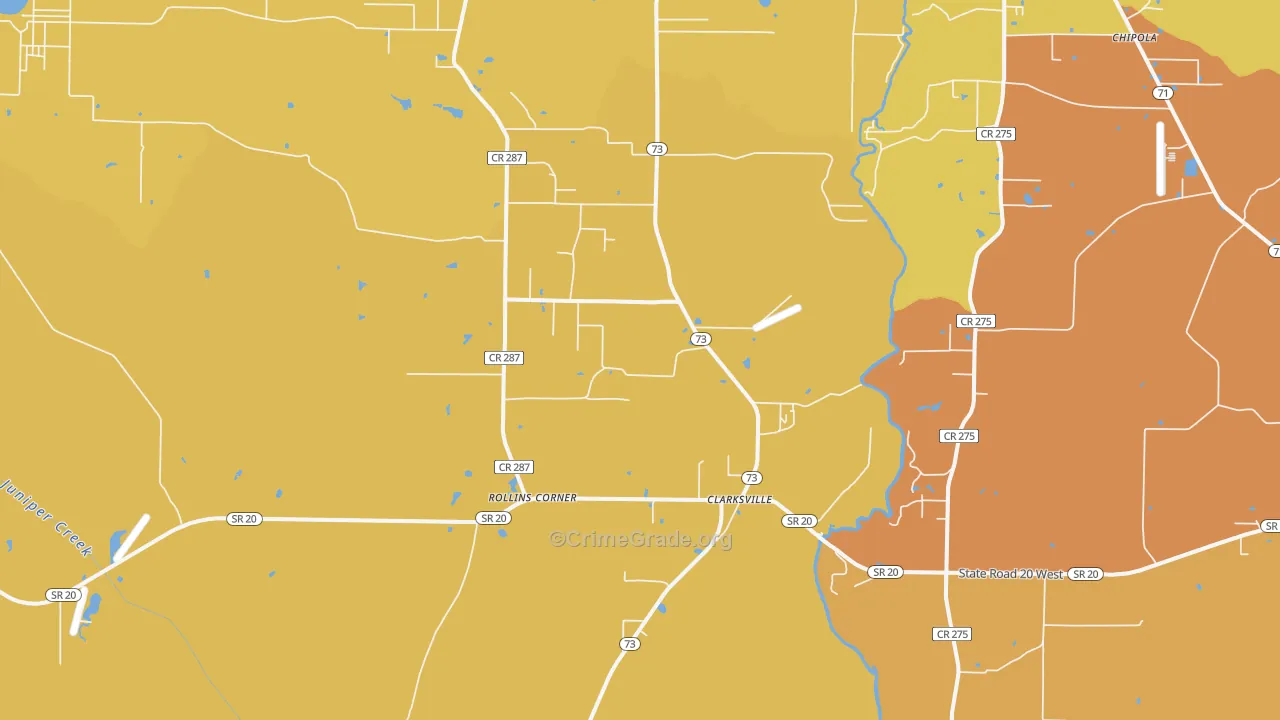 Clarksville, FL Map of Assault Rates