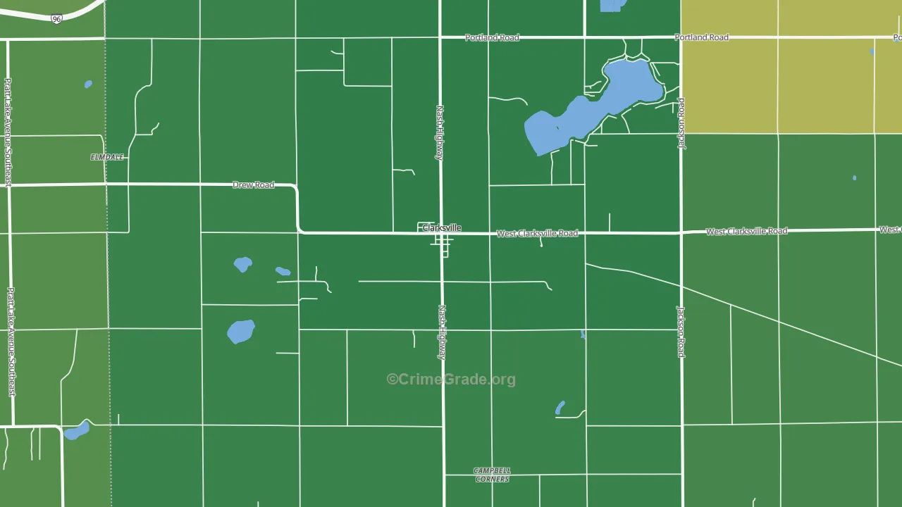 Clarksville, MI Map of Assault Rates