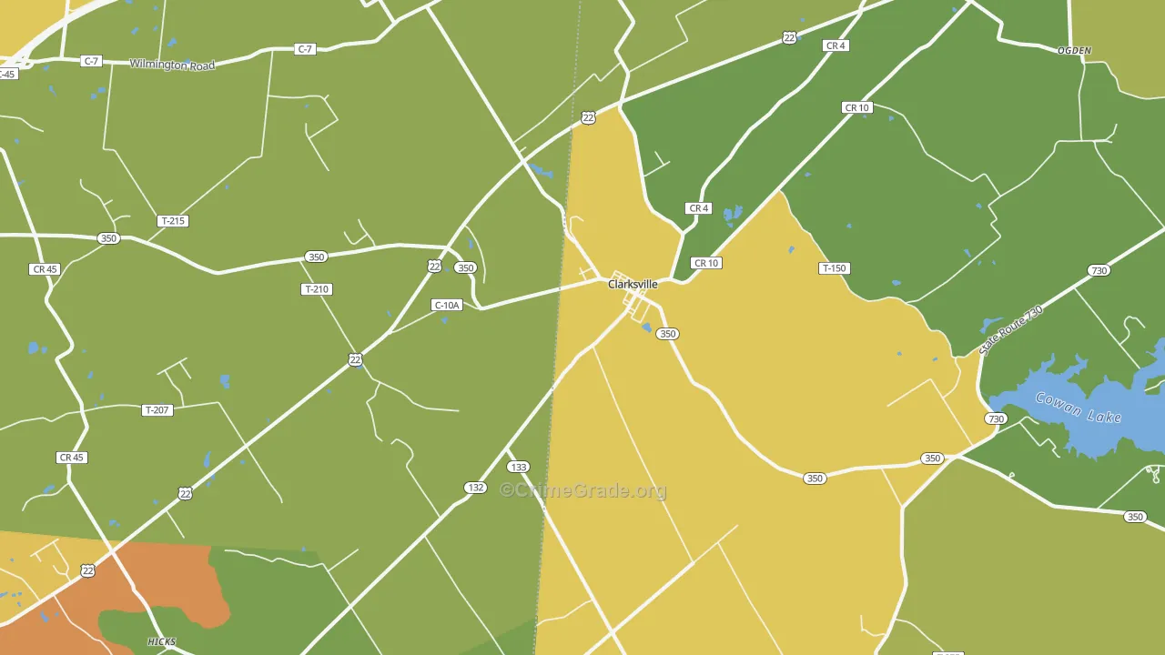 Clarksville, OH Map of Assault Rates