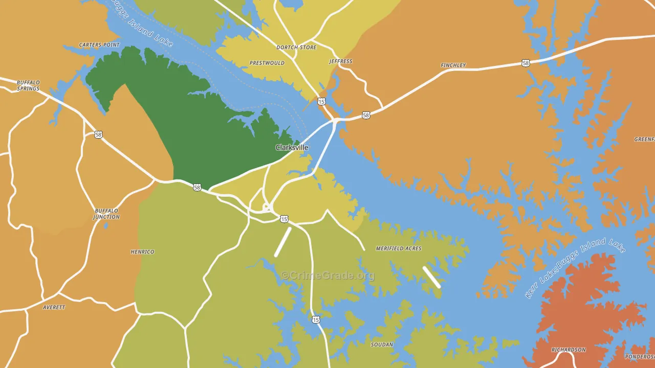 Clarksville, VA Map of Assault Rates