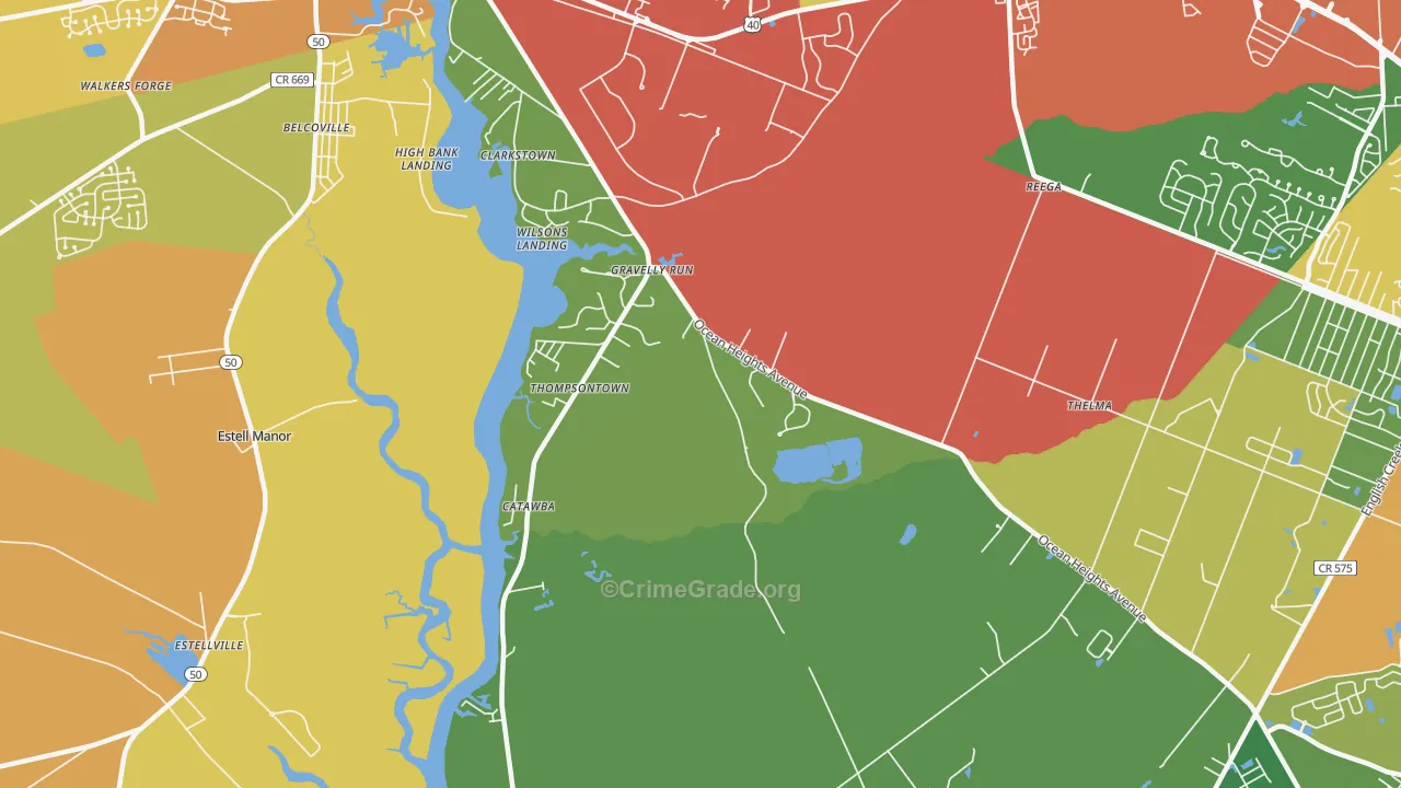 Clarktown, NJ Map of Assault Rates