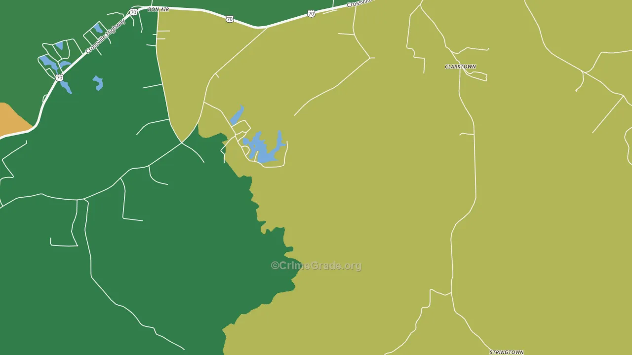 Clarktown, TN Map of Assault Rates