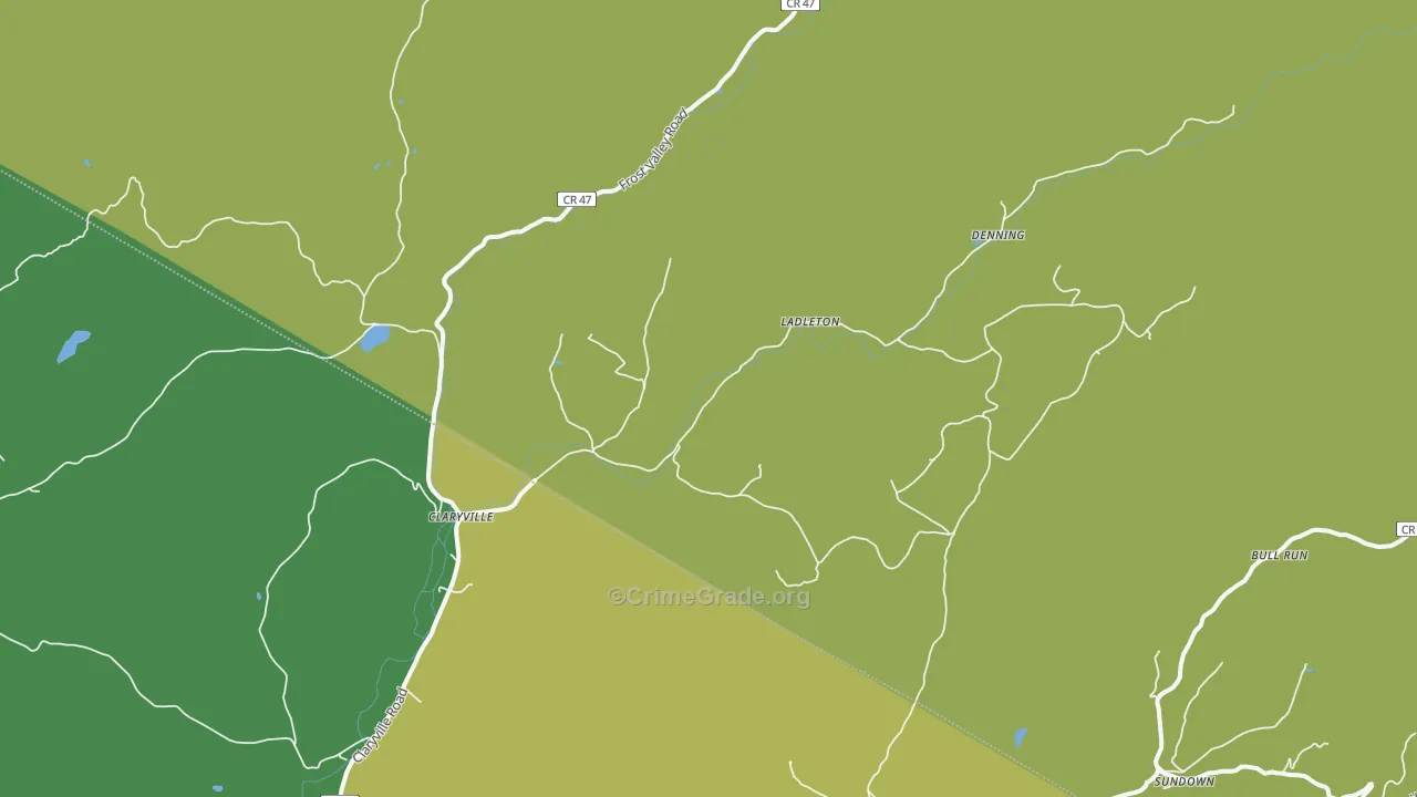 Claryville, NY Map of Assault Rates