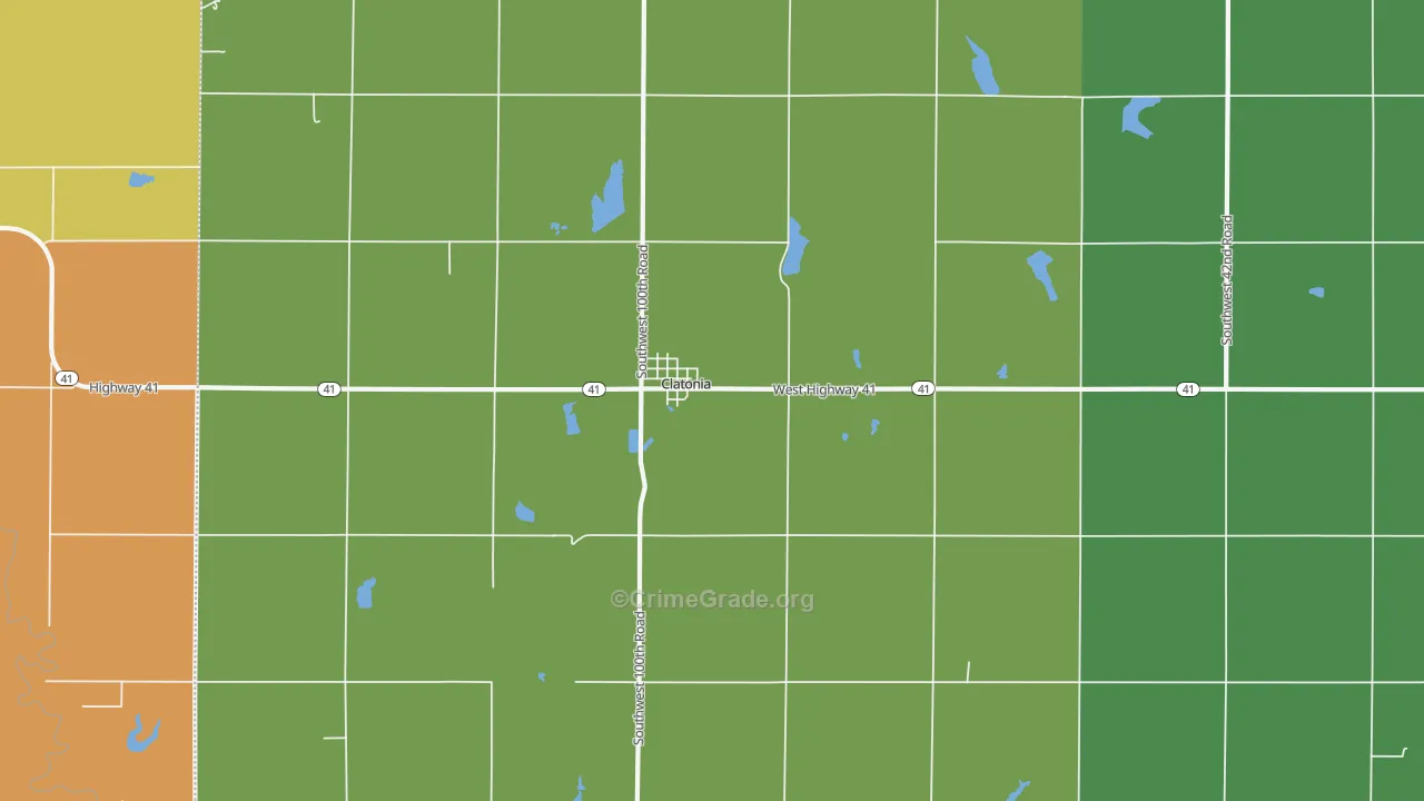 Clatonia, NE Map of Assault Rates