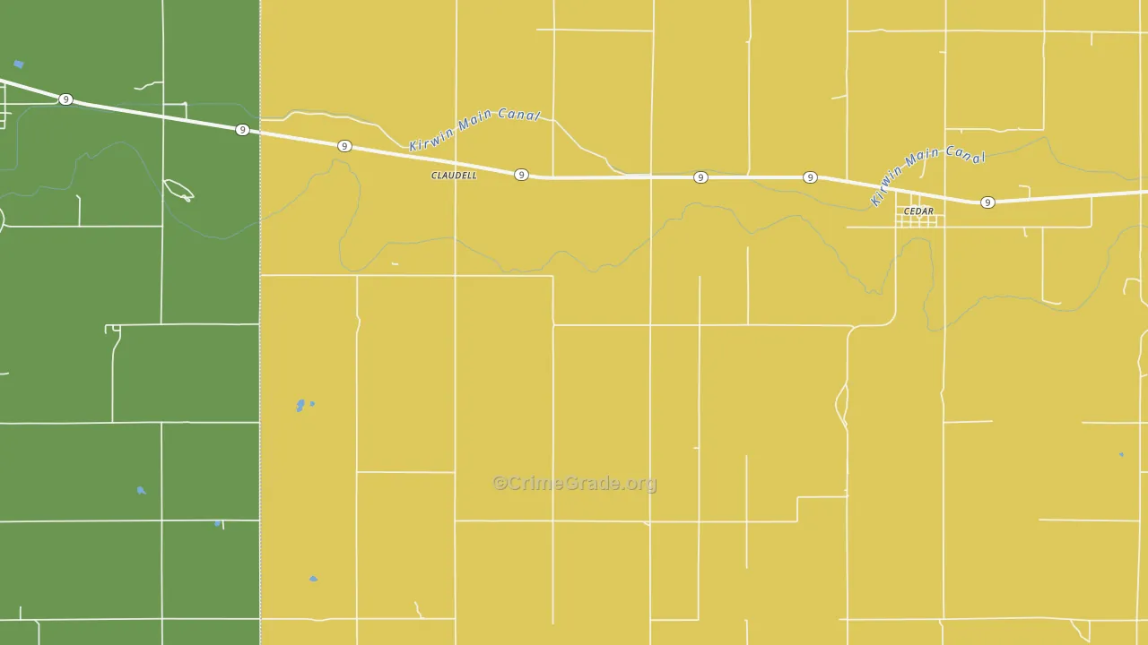 Claudell, KS Map of Assault Rates