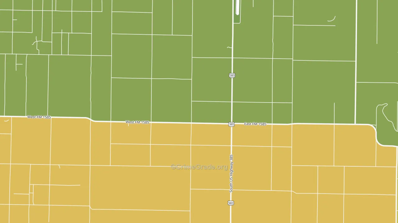 Clauene, TX Map of Assault Rates