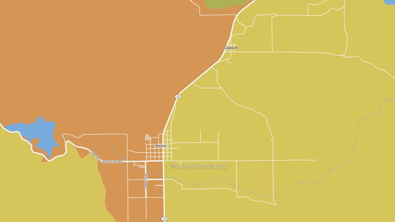 Clawson, UT Map of Assault Rates
