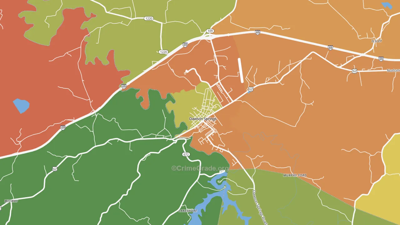 Claxton, KY Map of Assault Rates