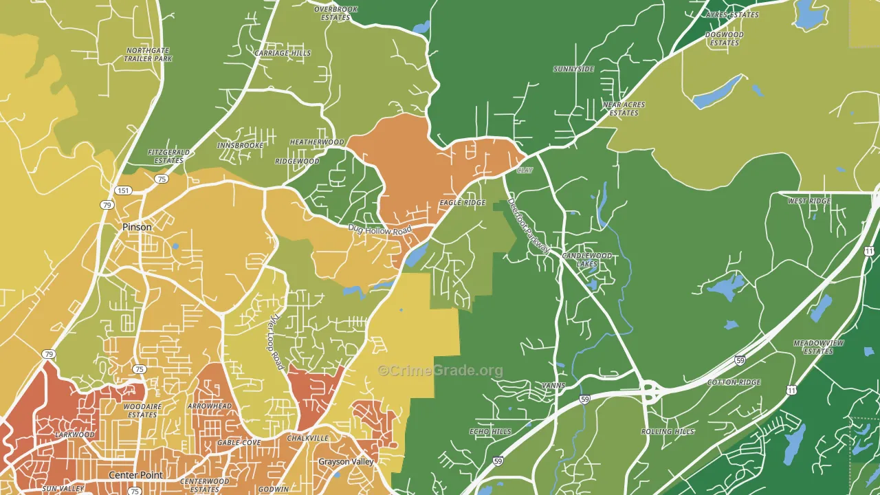 Clay, AL Map of Assault Rates