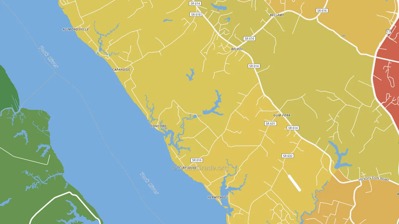 Clay Bank, VA Map of Assault Rates