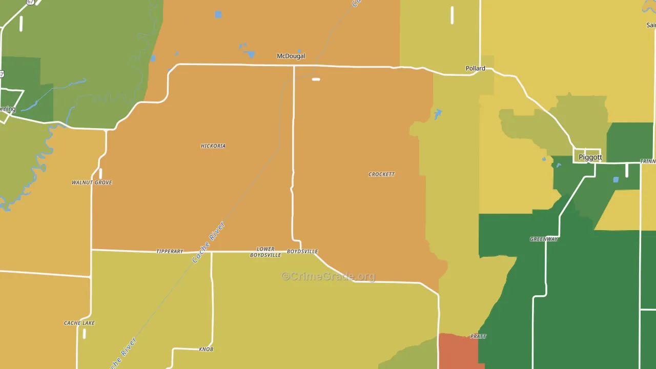 Clay County, AR Map of Assault Rates