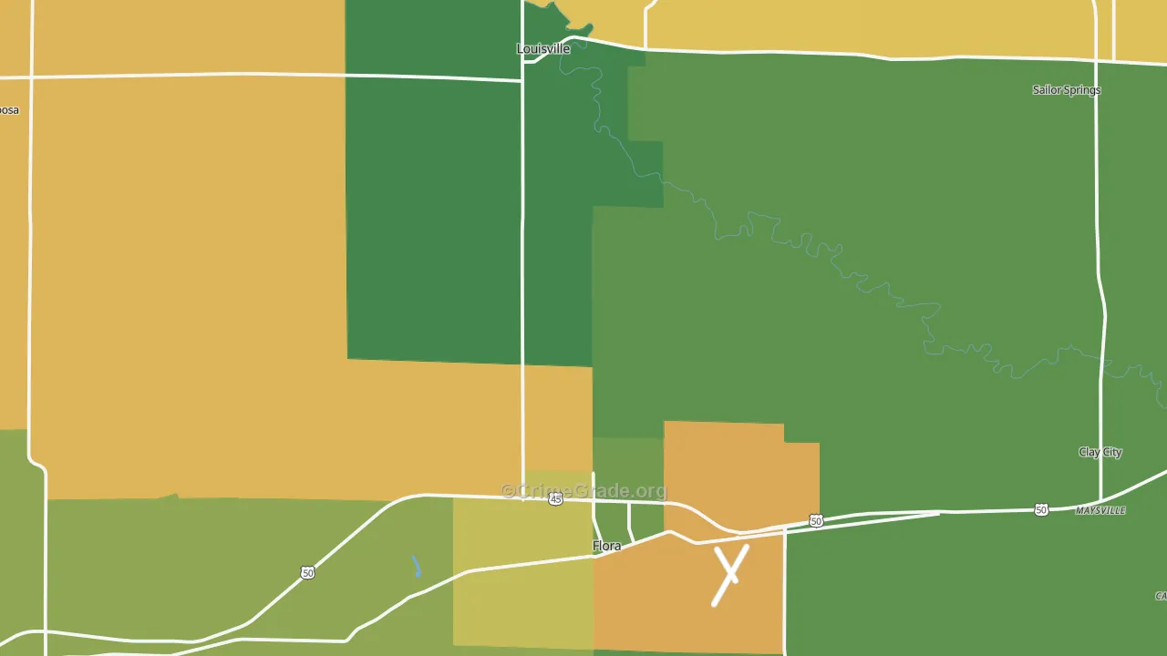 Clay County, IL Map of Assault Rates
