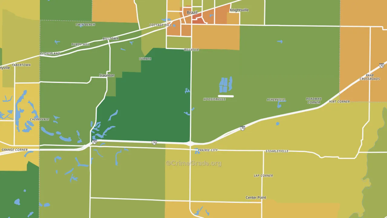 Clay County, IN Map of Assault Rates