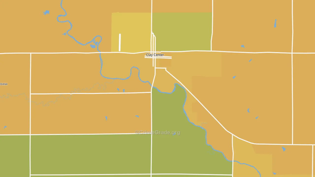 Clay County, KS Map of Assault Rates