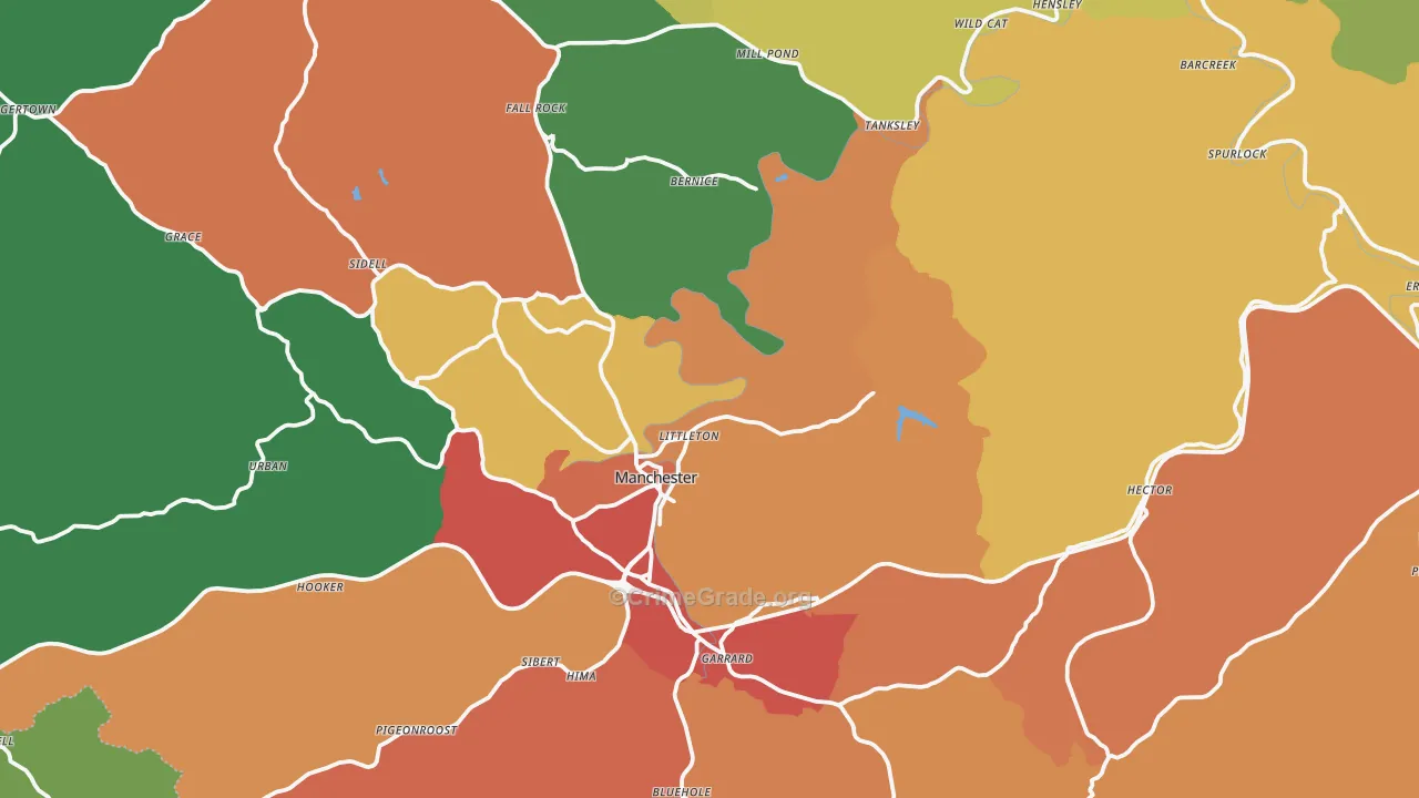 Clay County, KY Map of Assault Rates
