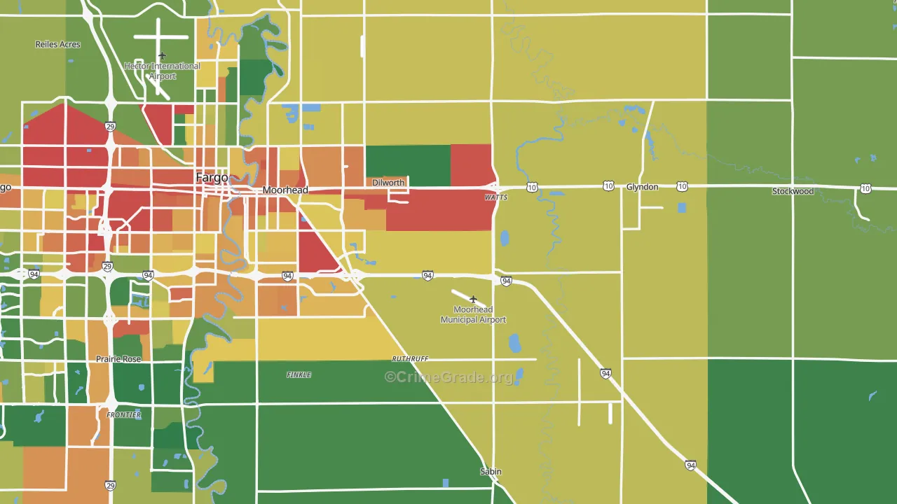 Clay County, MN Map of Assault Rates