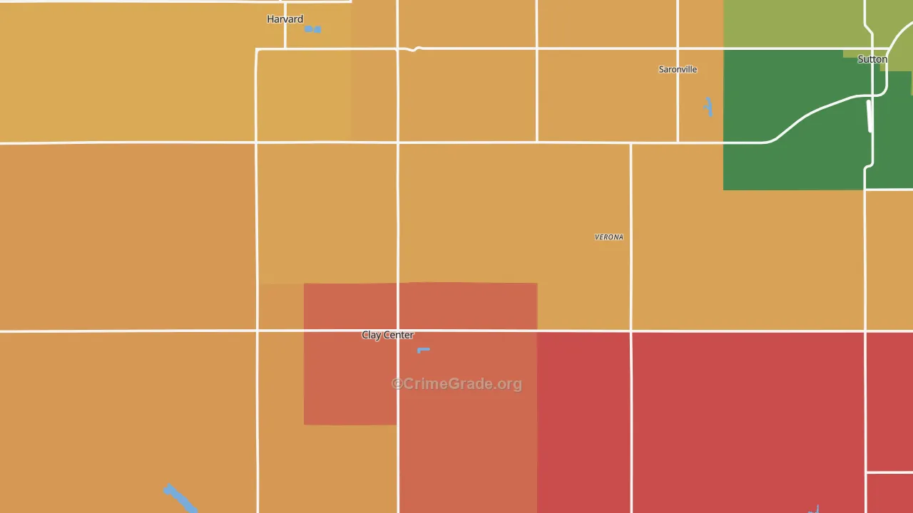 Clay County, NE Map of Assault Rates