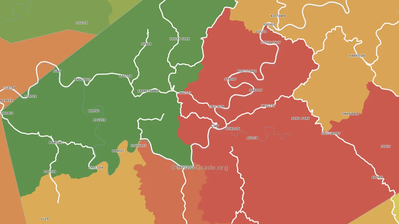 Clay County, WV Map of Assault Rates