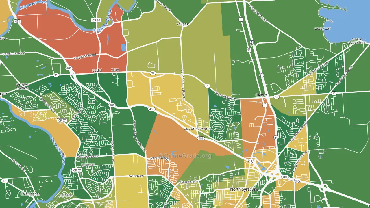 Clay, NY Map of Assault Rates