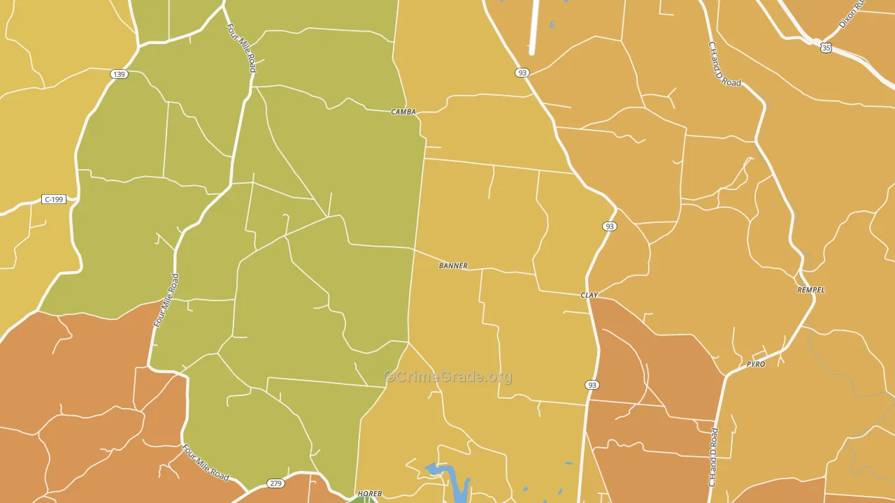 Clay, OH Map of Assault Rates