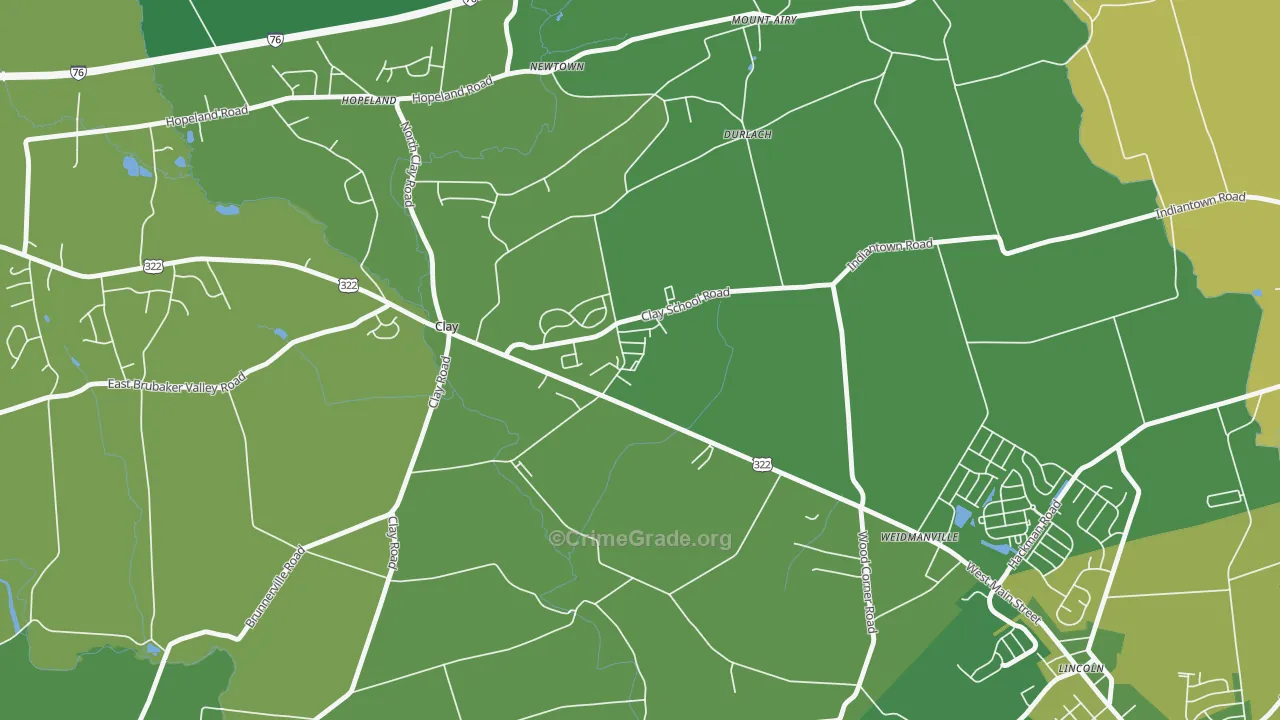 Clay, PA Map of Assault Rates