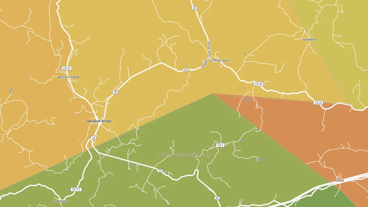 Claypool, WV Map of Assault Rates