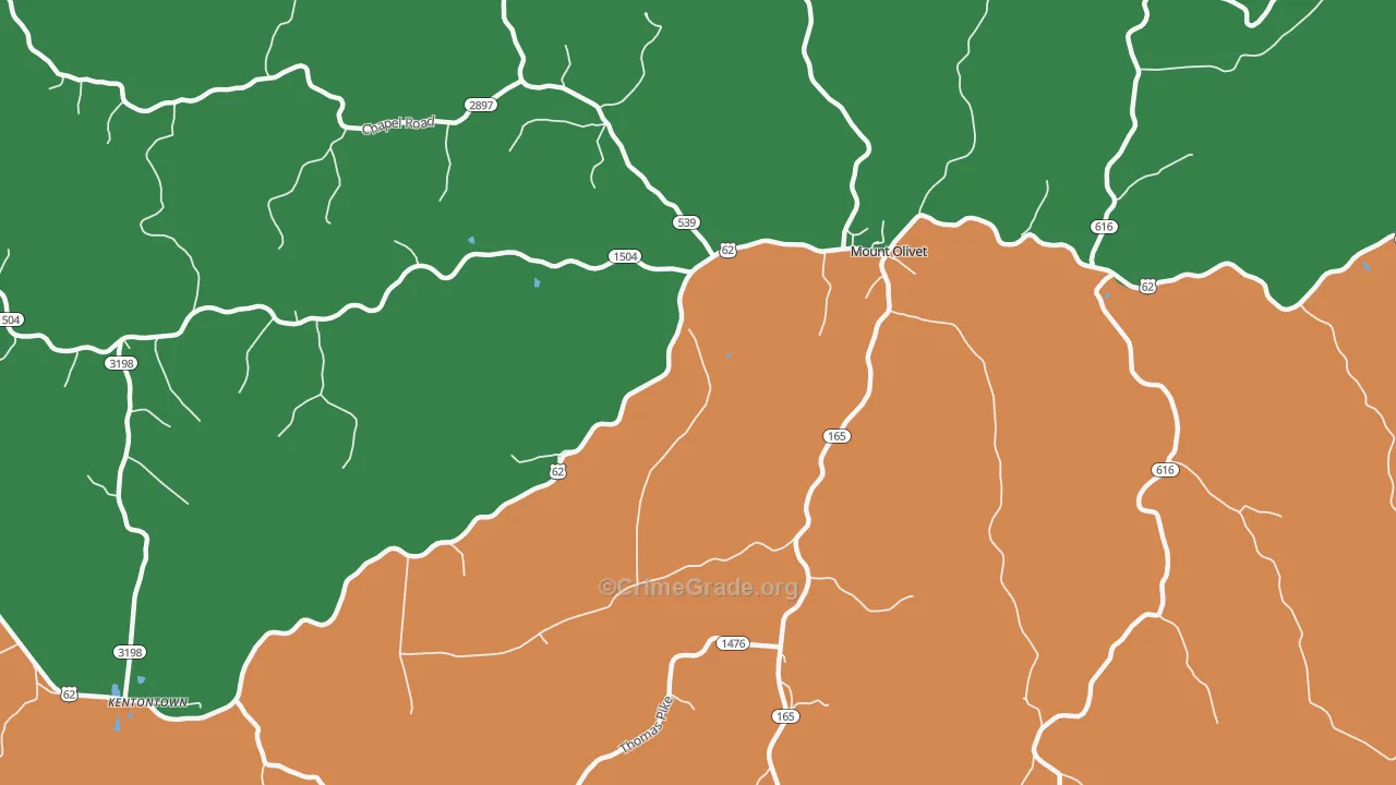 Claysville, KY Map of Assault Rates