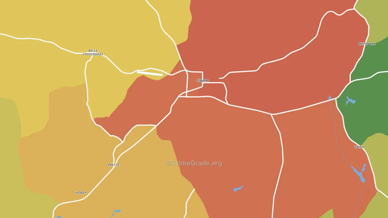 Clayton, AL Map of Assault Rates