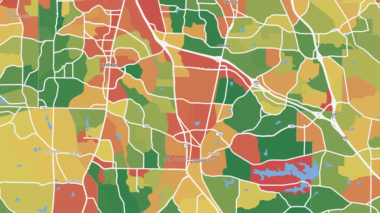 Clayton County, GA Map of Assault Rates